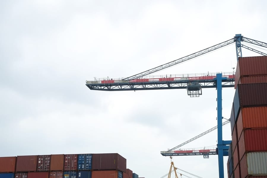 Container xếp chồng tại cảng biển châu Á, minh họa cước vận tải biển nội Á tăng