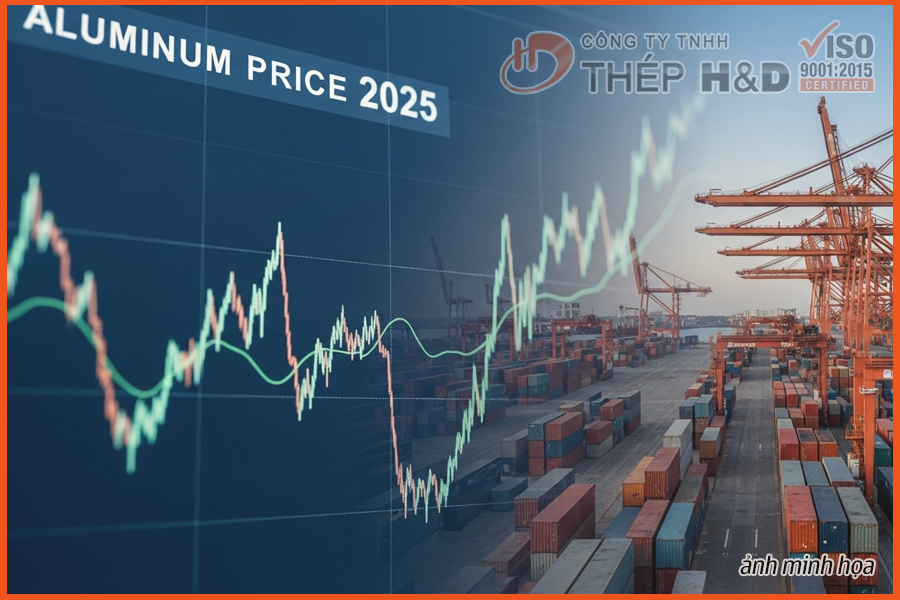 Chart forecasting aluminum prices in 2025 with influencing factors