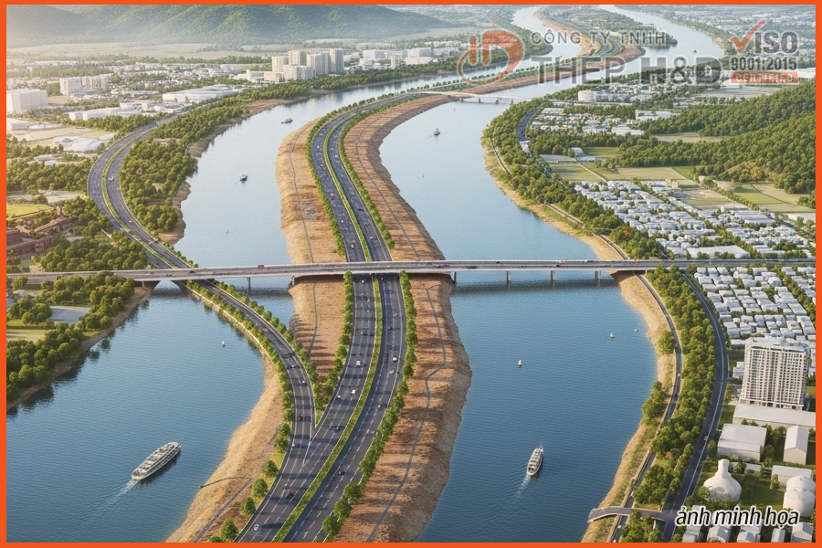 Sơ đồ tuyến đường kết nối di sản dọc sông Hồng tại Hưng Yên, một dự án hạ tầng chiến lược